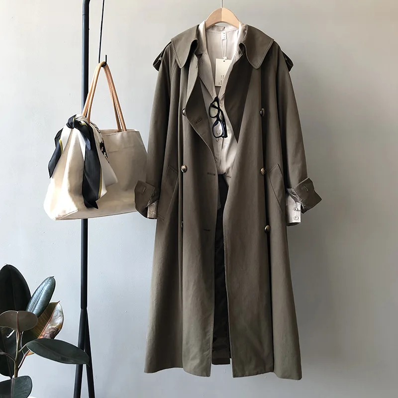 2020 Women Trench Coat Loose Style Women Cotton Long Trench Femme Women Autumn Long Coat With Belt Casaco Abrigo Streetwear
2020 Women Trench Coat Loose Style Women Cotton Long Trench Femme Women Autumn Long Coat With Belt Casaco Abrigo Streetwear