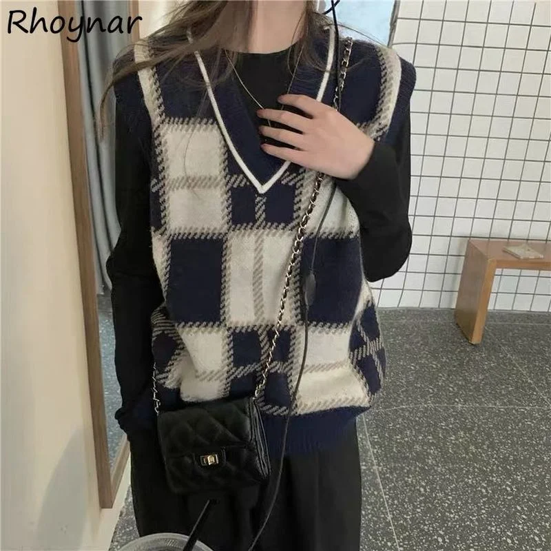 Sweater Vest Women Retro Plaid Knitting Fashion Autumn V-neck Sleeveless Cozy Baggy All Match Street Wear Bf Feminino Leisure
Sweater Vest Women Retro Plaid Knitting Fashion Autumn V-neck Sleeveless Cozy Baggy All Match Street Wear Bf Feminino Leisure