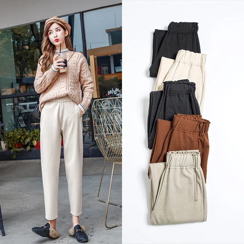 Autumn Winter New Woolen pants Female Casual Feet Nine Straight Straight Harem pants high waist large size pants Female trousers
Autumn Winter New Woolen pants Female Casual Feet Nine Straight Straight Harem pants high waist large size pants Female trousers