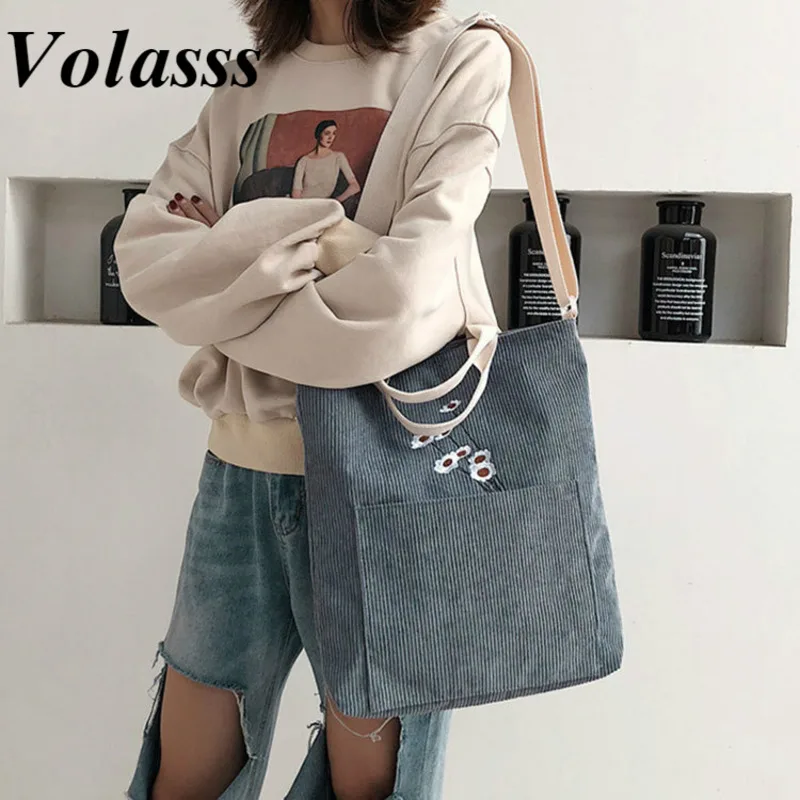 2021 New Korean Girls Single Shoulder Bag Women Corduroy Bag Simple Embroidered Flower Bag Female Student Schoolbag Bolsos Mujer
2021 New Korean Girls Single Shoulder Bag Women Corduroy Bag Simple Embroidered Flower Bag Female Student Schoolbag Bolsos Mujer