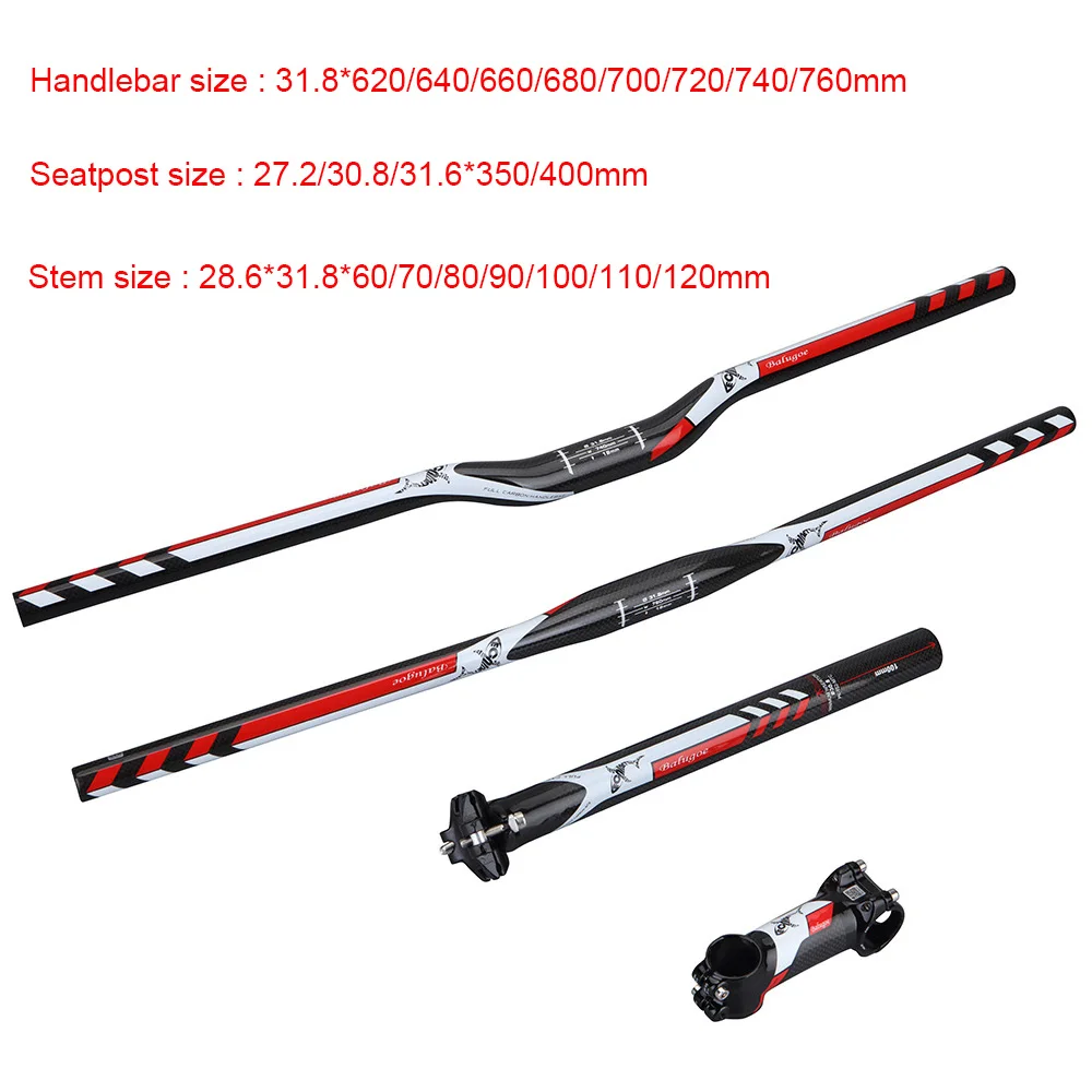 New MTB Bike Handlebar Set,3K Carbon Fiber One-Shaped/Swallow-Shaped Handlebar+Seatpost+Stem Mountain Bicylce Handle Kits 
New MTB Bike Handlebar Set,3K Carbon Fiber One-Shaped/Swallow-Shaped Handlebar+Seatpost+Stem Mountain Bicylce Handle Kits