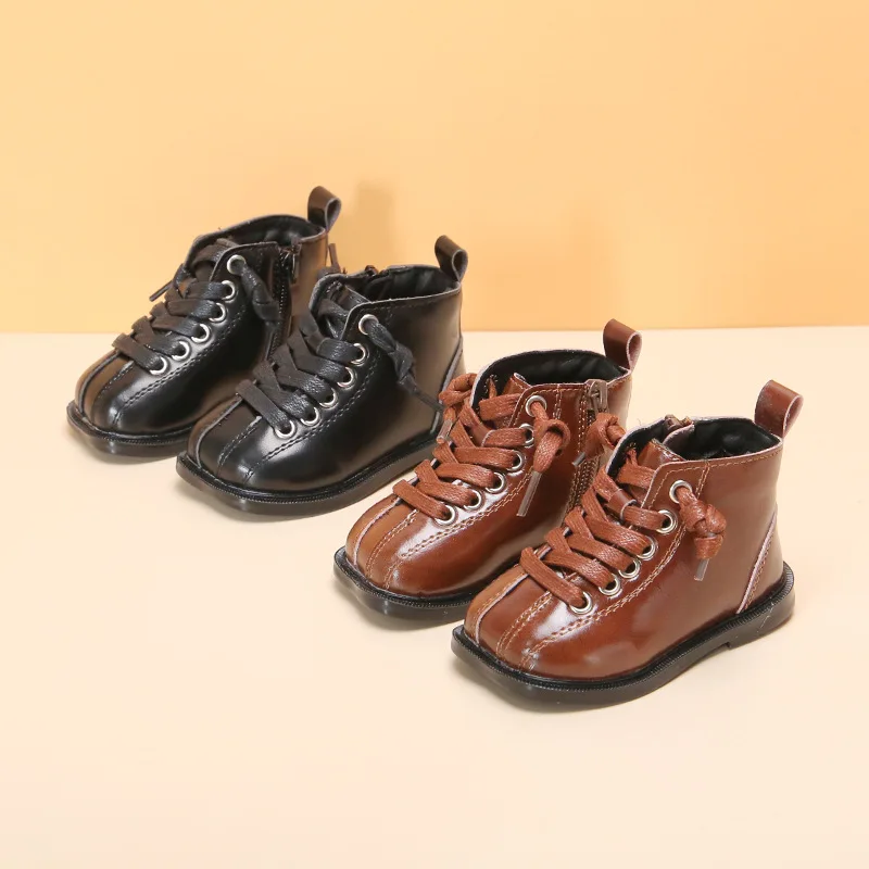 Girls' Martin Boots Autumn Winter New Baby Boys Motorcycle Boots Children's Cotton-padded Shoes Black Brown Color
Girls' Martin Boots Autumn Winter New Baby Boys Motorcycle Boots Children's Cotton-padded Shoes Black Brown Color