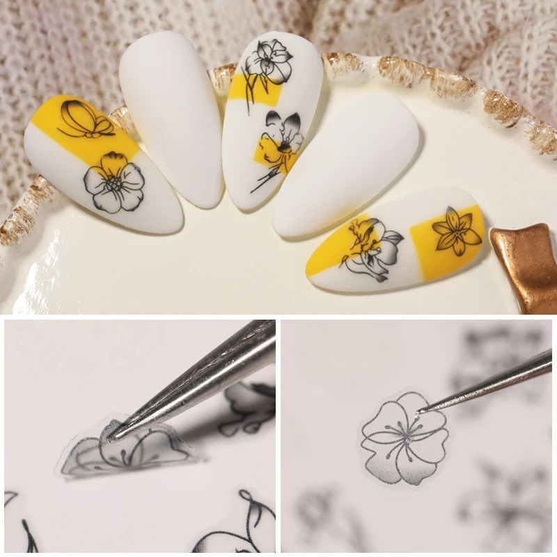 1 Sheet Black White 3D Nail Stickers Flower Leaves Butterfly Adhesive Transfer Sticker Decals Nail Art Decorations
1 Sheet Black White 3D Nail Stickers Flower Leaves Butterfly Adhesive Transfer Sticker Decals Nail Art Decorations