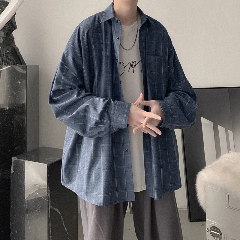 Plaid Shirt Men's fashion brand ins casual versatile shirt Korean fashion coat handsome clothes 2021
Plaid Shirt Men's fashion brand ins casual versatile shirt Korean fashion coat handsome clothes 2021
