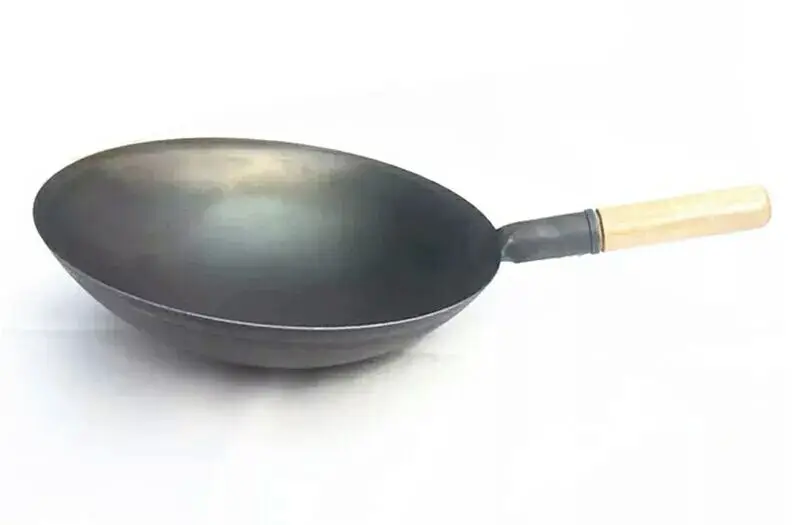 Чугунная кастрюля Wok для приготовления пищи без покрытия кухонная Индукционная