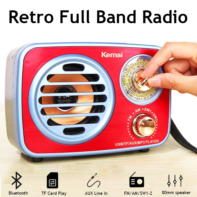 

Ретро FM/AM/SW-2 Радио Портативный беспроводной Bluetooth динамик MP3 музыкальный плеер с ночной Светильник Поддержка USB AUX TF карта воспроизведения