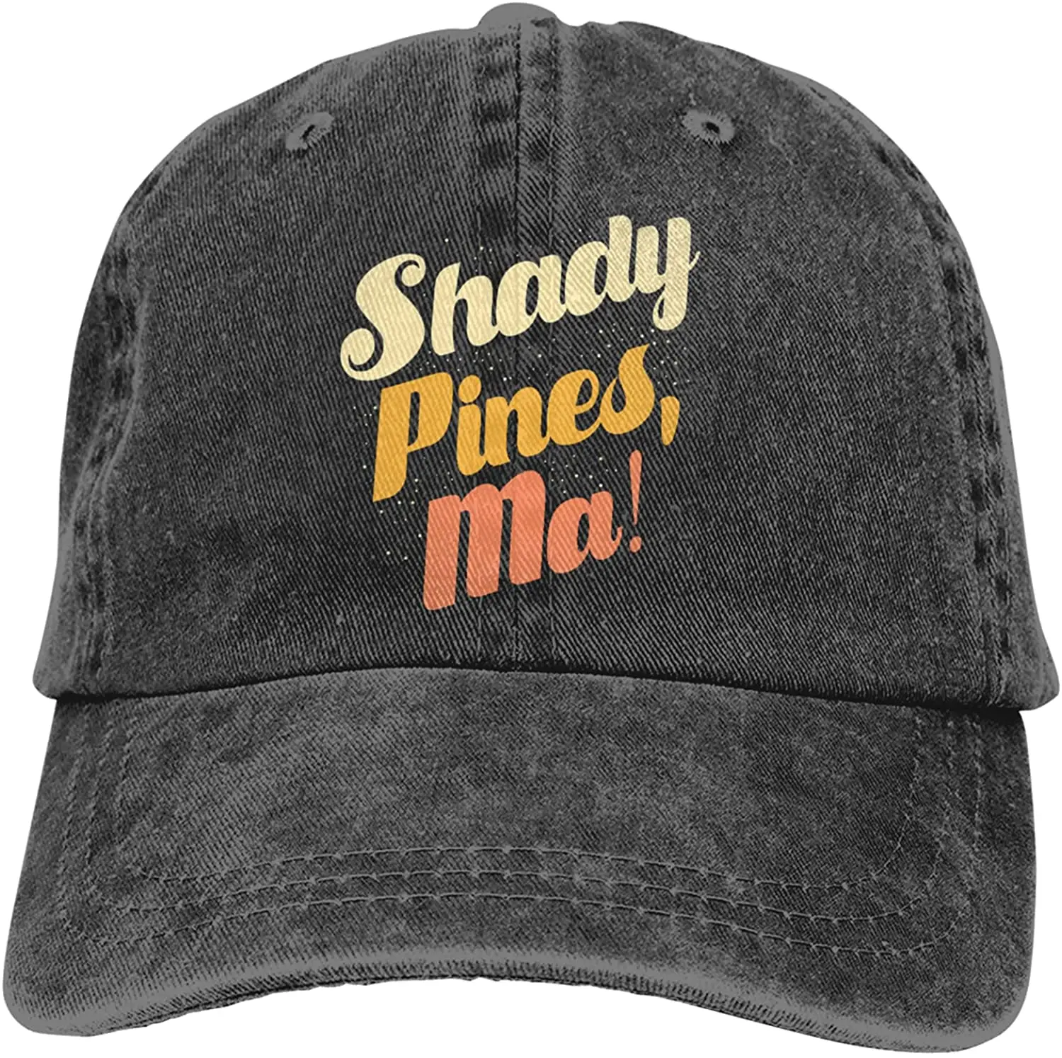 Shady Pines, Ma! Unisex Camping Vintageb Baseball Cap Classic Cotton Dad Hat Adjustable Plain Cap Black 
Shady Pines, Ma! Unisex Camping Vintageb Baseball Cap Classic Cotton Dad Hat Adjustable Plain Cap Black