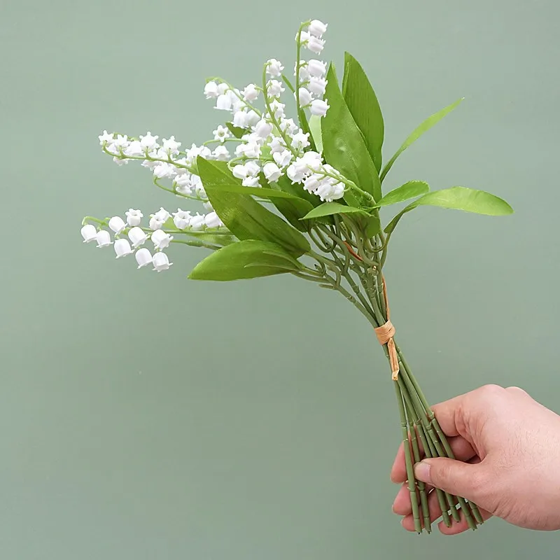 6 шт./букет белых красивых лилий в долине пластиковые цветы искусственные