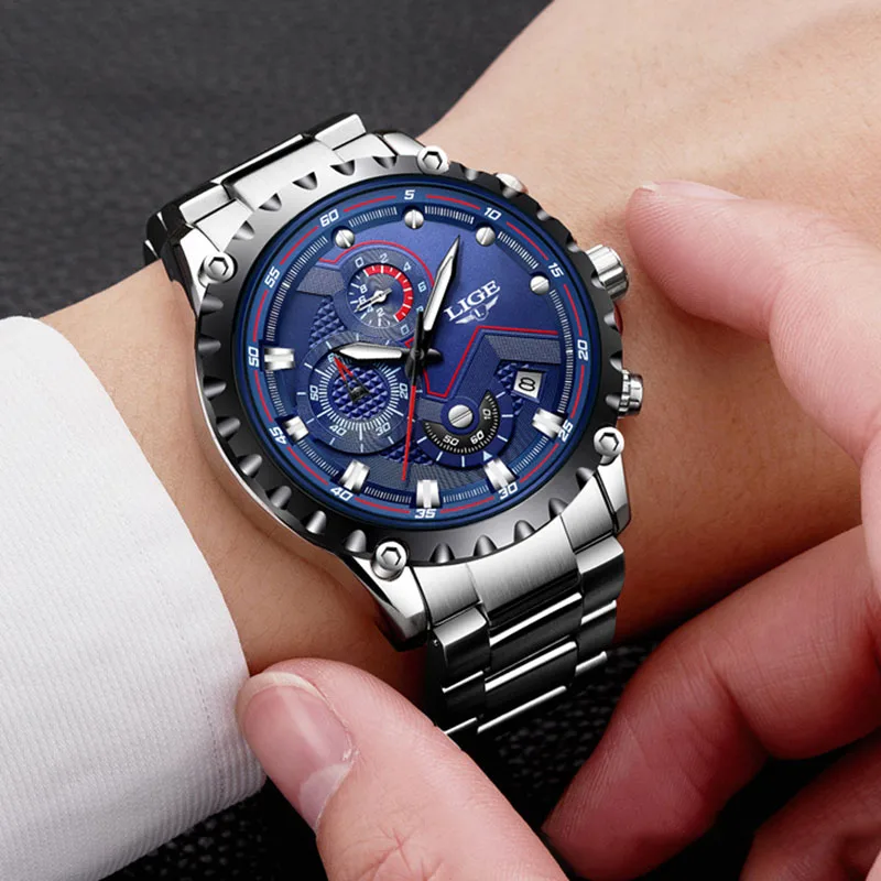 LIGE Genuine Explosion-proof Multi-functional Business Sports and Leisure Fashion Waterproof Quartz Watch Men Watches Luxury New
LIGE Genuine Explosion-proof Multi-functional Business Sports and Leisure Fashion Waterproof Quartz Watch Men Watches Luxury New