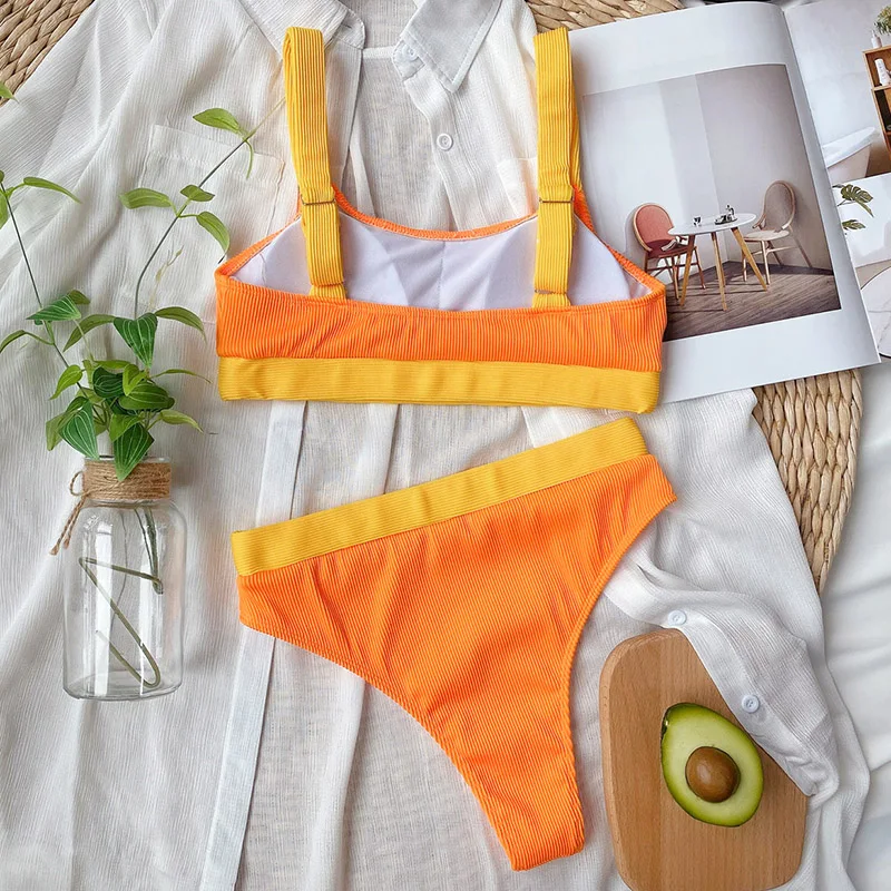 Women Sexy High Waist Bikinis 2021 Swimsuits Swimwear Women Splicing Beachwear Suits New 
Women Sexy High Waist Bikinis 2021 Swimsuits Swimwear Women Splicing Beachwear Suits New