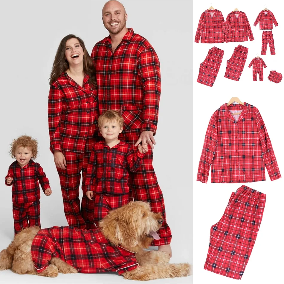 Plaid Christmas Family Matching Pajamas Sets Mother Daughter Father Son Sleepwear Dog Mom Baby Mommy and Me Xmas Pj's Clothes
Plaid Christmas Family Matching Pajamas Sets Mother Daughter Father Son Sleepwear Dog Mom Baby Mommy and Me Xmas Pj's Clothes