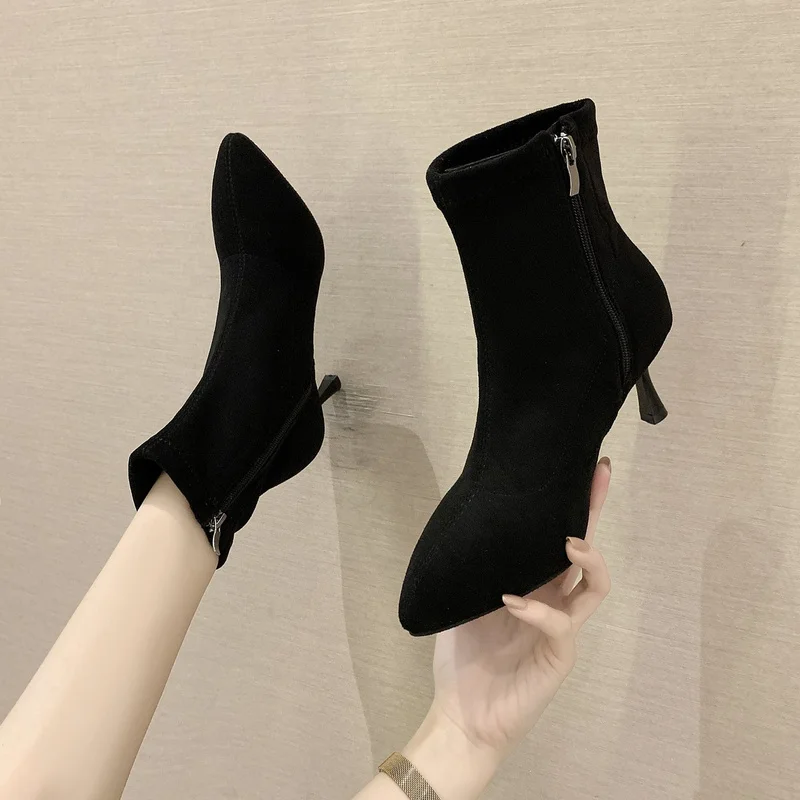 Осень 2021, женские модные вязаные ботильоны с острым носком, женские зимние ботинки челси
Осень 2021, женские модные вязаные ботильоны с острым носком, женские зимние ботинки челси