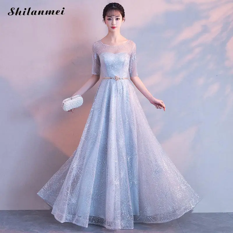 Вечернее женское платье с полурукавами, блестящее серебристое длинное платье с сетчатыми вставками и рисунком звезд
Вечернее женское платье с полурукавами, блестящее серебристое длинное платье с сетчатыми вставками и рисунком звезд