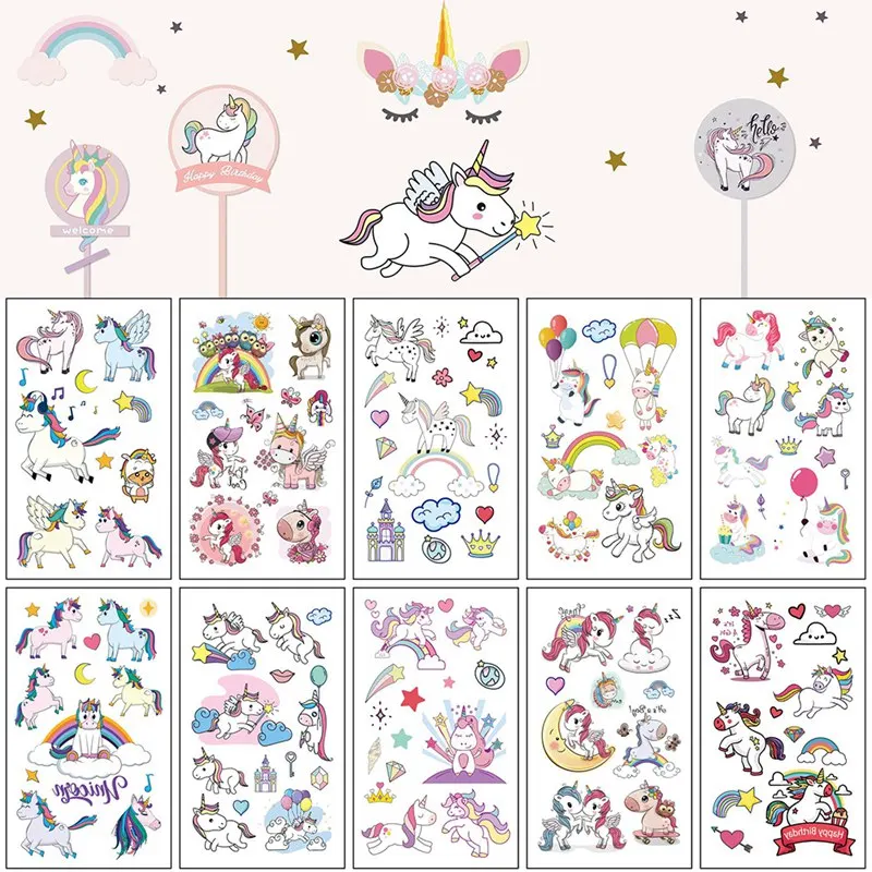 10pcs/set Cartoon Unicorn Tattoo Stickers Waterproof Tattoo Stickers Birthday Party Unicorn Decoration Stickers Children's Toys 
10pcs/set Cartoon Unicorn Tattoo Stickers Waterproof Tattoo Stickers Birthday Party Unicorn Decoration Stickers Children's Toys