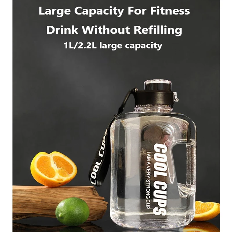 Large Capcity Water Bottle 1L/2.2L Shaker Bottle with Handle Outdoor Fitness Running Gym Training Plastic Leakproof Bottles
Large Capcity Water Bottle 1L/2.2L Shaker Bottle with Handle Outdoor Fitness Running Gym Training Plastic Leakproof Bottles