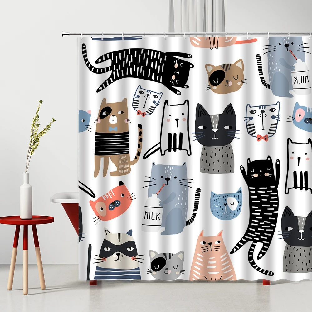 Bathroom Shower Curtains Cat Pattern 3D Printing Bathroom Decoration Waterproof Polyester Proof Bathtub Decor Cloth Curtain
Bathroom Shower Curtains Cat Pattern 3D Printing Bathroom Decoration Waterproof Polyester Proof Bathtub Decor Cloth Curtain
