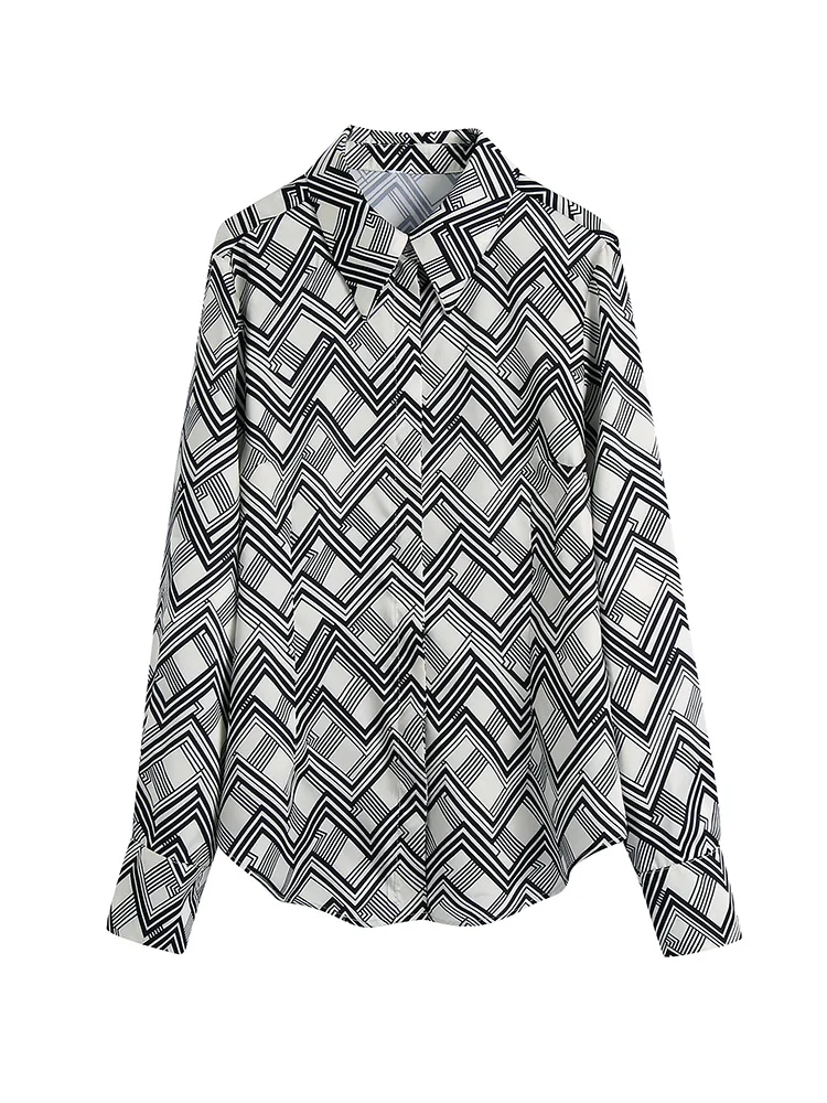 Shirts For Women Fashion 2022 Elegant Office Lady Geometric Print Shirt Top Concealed Button Up Collared Long Sleeve Shirt Tops
Shirts For Women Fashion 2022 Elegant Office Lady Geometric Print Shirt Top Concealed Button Up Collared Long Sleeve Shirt Tops