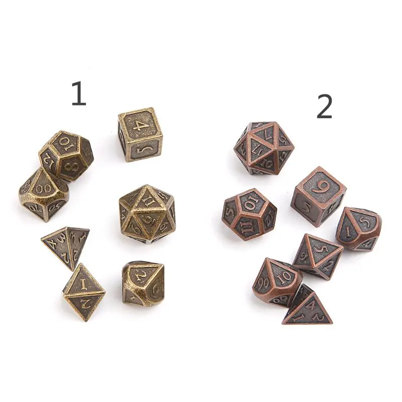 Hot 7pcs/set Metal Dice Family Party Bar RPG D&D Polyhedral Board Game D4-D20 D2TC
Hot 7pcs/set Metal Dice Family Party Bar RPG D&D Polyhedral Board Game D4-D20 D2TC