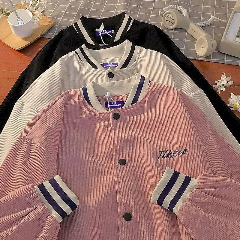 Japan jacket men women 2021 new spring corduroy baseball uniform casual simple Harajuku lovers letter embroidery streetwear coat
Japan jacket men women 2021 new spring corduroy baseball uniform casual simple Harajuku lovers letter embroidery streetwear coat