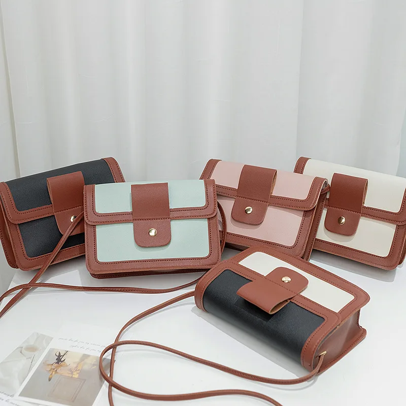Women's Bag Fashion Hit Color Small Square Bag One Shoulder Slant Bag Small Fresh Mobile Phone Bag Simple Small Bag 
Women's Bag Fashion Hit Color Small Square Bag One Shoulder Slant Bag Small Fresh Mobile Phone Bag Simple Small Bag