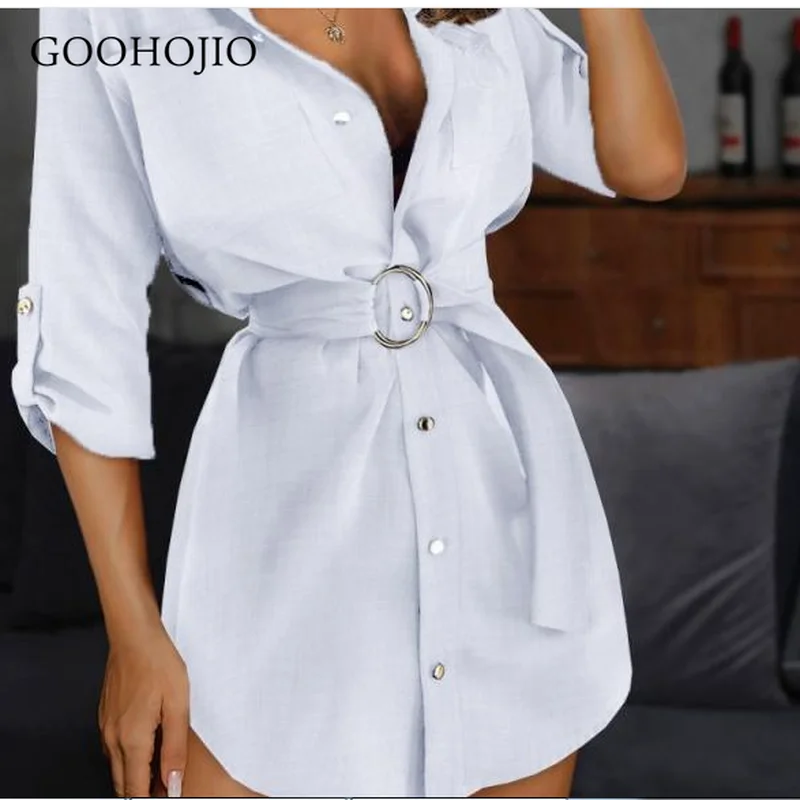 GOOHOJIO 2021 New Spring and Autumn V-neck Shirt Dress Women Fashionable Chic Dresses for Women Long Sleeve Casual Women Dress
GOOHOJIO 2021 New Spring and Autumn V-neck Shirt Dress Women Fashionable Chic Dresses for Women Long Sleeve Casual Women Dress