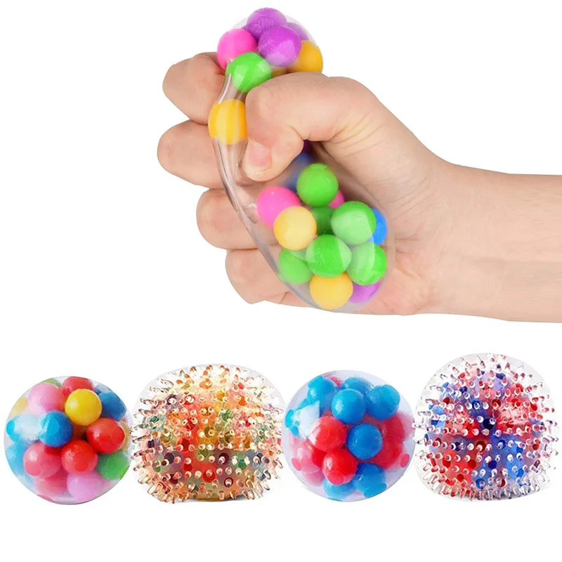 Rainbow Pressure Ball Fidget Sensory Toy DNA Colored Beads Stress Relief Ball TPR Soft Glue Grape Burr Pinch Squeeze Kids Gift 
Rainbow Pressure Ball Fidget Sensory Toy DNA Colored Beads Stress Relief Ball TPR Soft Glue Grape Burr Pinch Squeeze Kids Gift