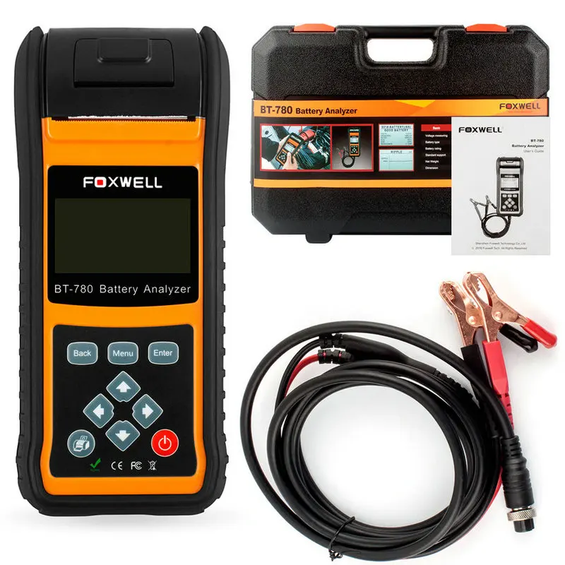 FOXWELL Battery Tester BT780 Car Battery Load Analyzer 12V&24V Starting and Charging System Test Tool Built-in Thermal Printer
FOXWELL Battery Tester BT780 Car Battery Load Analyzer 12V&24V Starting and Charging System Test Tool Built-in Thermal Printer