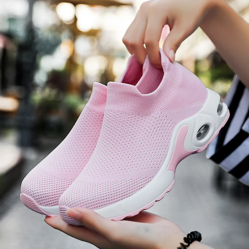 Womens Non-slip Air Cushion Walking Shoes Lightweight Comfortable Sneakers Popular Weave Mesh Fabric Sneakers
Womens Non-slip Air Cushion Walking Shoes Lightweight Comfortable Sneakers Popular Weave Mesh Fabric Sneakers