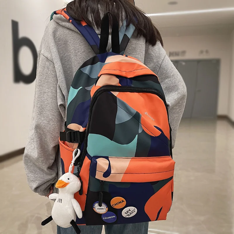 

Сумка с камуфляжным принтом для мальчиков и девочек, крутой дорожный рюкзак для колледжа для женщин и мужчин, модные школьные портфели для н...