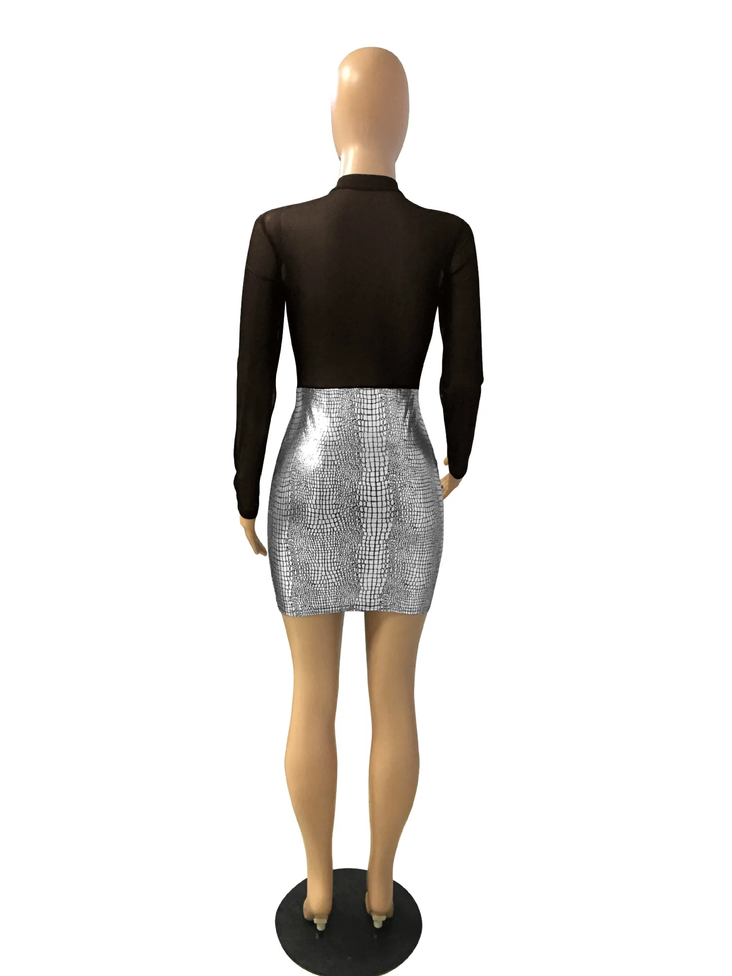 Women Sexy Night Club Party Dress Sheer Mesh Bronzing Elegant Long Sleeve Perspective Wrap Dresses Vintage Ladies Skinny Dress
Women Sexy Night Club Party Dress Sheer Mesh Bronzing Elegant Long Sleeve Perspective Wrap Dresses Vintage Ladies Skinny Dress
