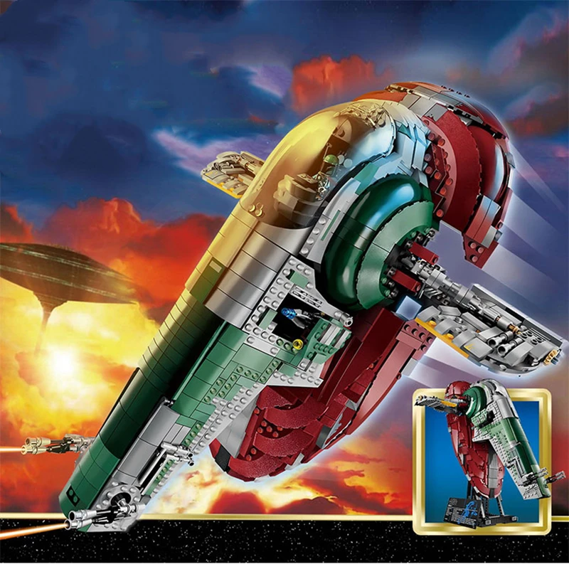 Кубики Moc Ucs Slave 1 звезда план космический корабль строительные блоки Совместимые