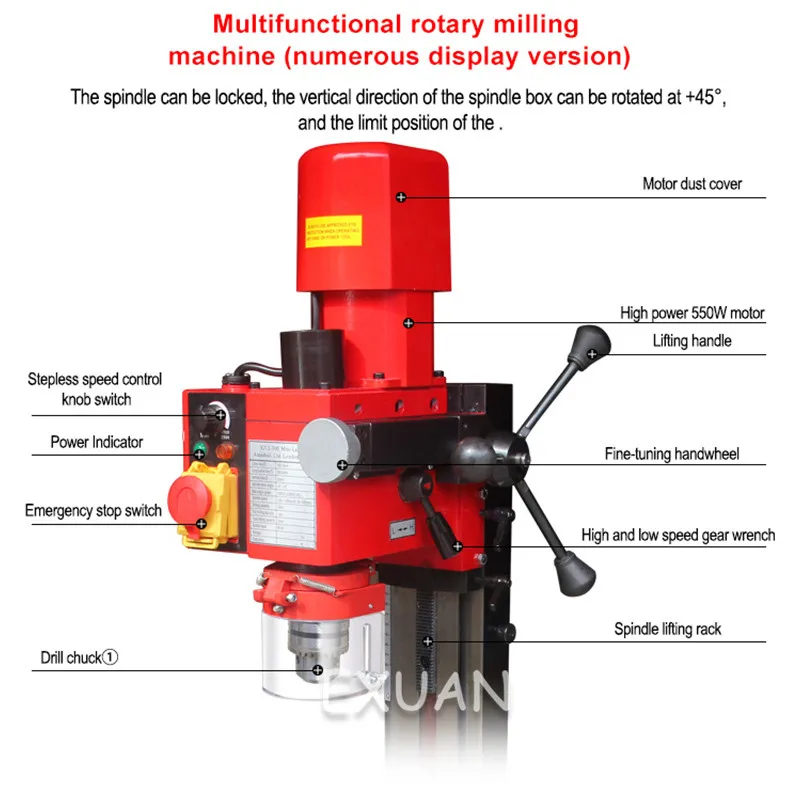 300/220V Micro Milling Machine Plastic Gear Multifunctional Metal Gear Speed Digital Display XD9512
300/220V Micro Milling Machine Plastic Gear Multifunctional Metal Gear Speed Digital Display XD9512