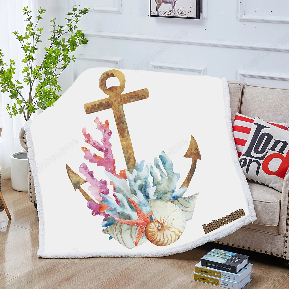 Watercolor Vintage Object Anchor Shell Coral Sherpa Throw Blanket Cartoon Design Bedspread for Kid Velvet Plush Bed Blanket
Watercolor Vintage Object Anchor Shell Coral Sherpa Throw Blanket Cartoon Design Bedspread for Kid Velvet Plush Bed Blanket