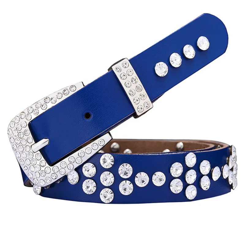 Women Belt Pin Buckle Luxury Rhinestones Punk PU Leather Belts For Women Best Quality Female Waistband For Jeans 
Women Belt Pin Buckle Luxury Rhinestones Punk PU Leather Belts For Women Best Quality Female Waistband For Jeans