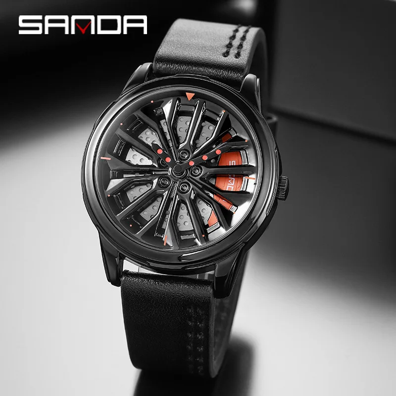 SANDA New Hot Sell Men Watches Sport Car Wheel Rim Hub Men Quartz Watch Leather Waterproof Creative 360 Degree Rotating Clock
SANDA New Hot Sell Men Watches Sport Car Wheel Rim Hub Men Quartz Watch Leather Waterproof Creative 360 Degree Rotating Clock