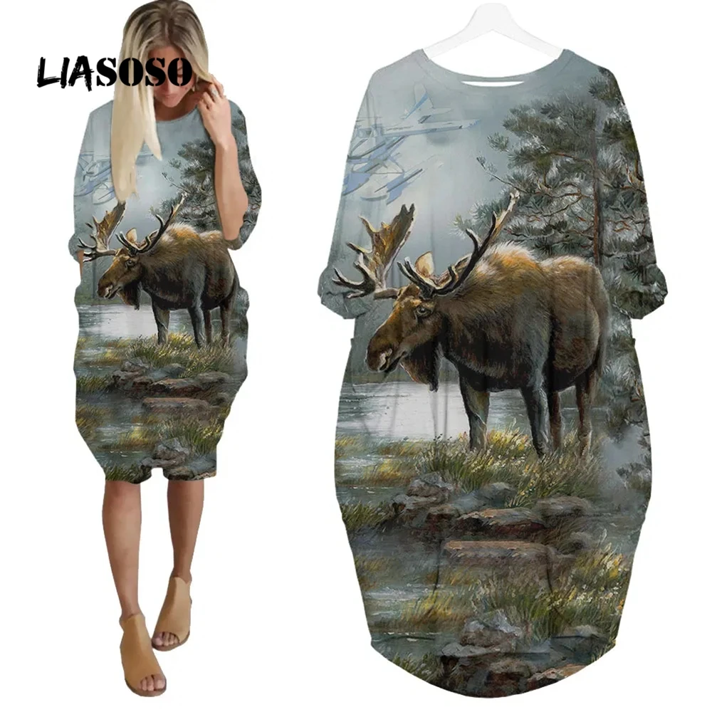 LIASOSO Animal Goat Dress 3D Printing Girls Street Fun Fashion Trend All-match Loose Long Sleeve Over-the-Knee Dress Women
LIASOSO Animal Goat Dress 3D Printing Girls Street Fun Fashion Trend All-match Loose Long Sleeve Over-the-Knee Dress Women