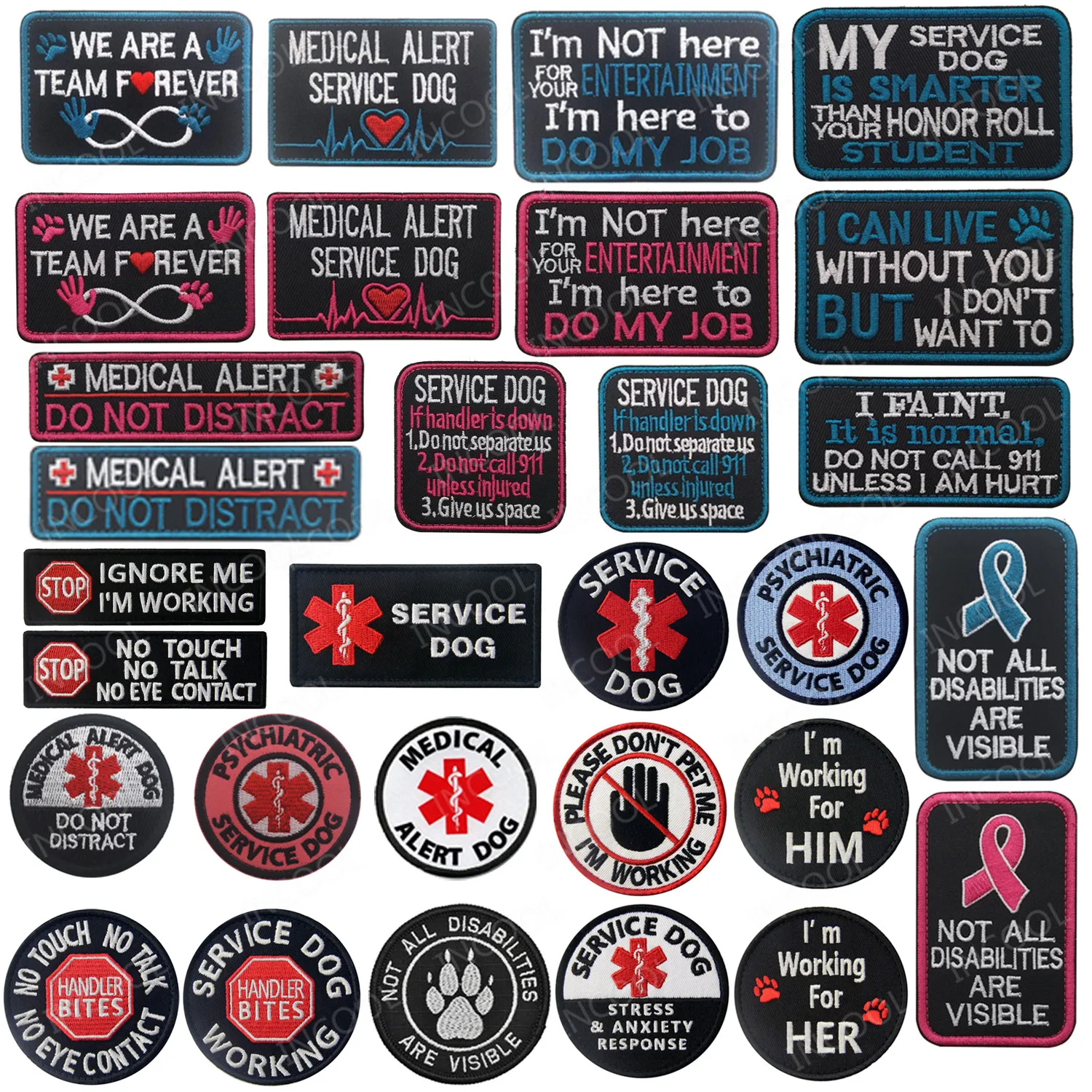 Service Dog Embroidery Patches EMT Medic Medical Working Training NO TOUCH Dogs K9 Military Tactical Patch 3D Embroidered Badges
Service Dog Embroidery Patches EMT Medic Medical Working Training NO TOUCH Dogs K9 Military Tactical Patch 3D Embroidered Badges