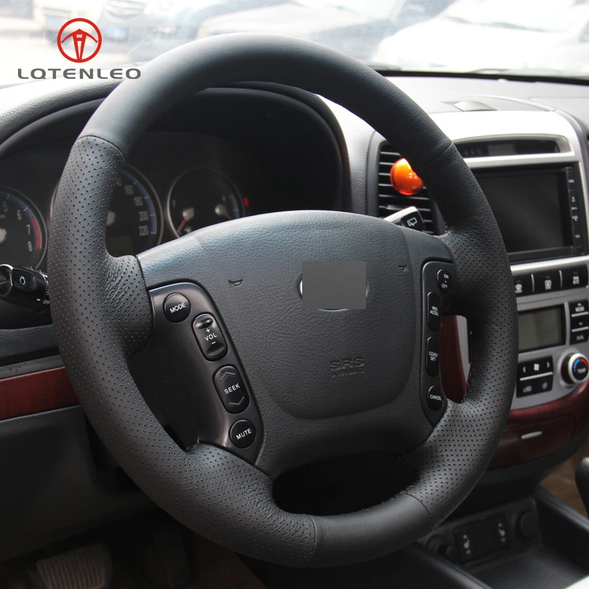 LQTENLEO Black Genuine Leather DIY Hand-stitched Car Steering Wheel Cover for Hyundai Santa Fe 2006-2012
LQTENLEO Black Genuine Leather DIY Hand-stitched Car Steering Wheel Cover for Hyundai Santa Fe 2006-2012