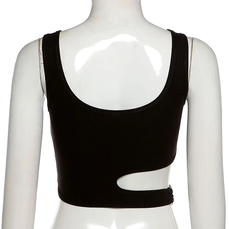 Sexy Cut Out Slim Fit Crop Top Summer Clothes for Women Basic Solid Color Ribbed Knitted Tank Tops 2021
Sexy Cut Out Slim Fit Crop Top Summer Clothes for Women Basic Solid Color Ribbed Knitted Tank Tops 2021