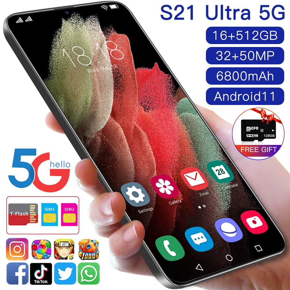Galay S21+Ultra Smartphone 7.2 HDinch 12GB+512GB 5800mAh Global Version 4G/5G Android10.0 Mobile phone Celulares Cellphone Gift
Galay S21+Ultra Smartphone 7.2 HDinch 12GB+512GB 5800mAh Global Version 4G/5G Android10.0 Mobile phone Celulares Cellphone Gift
