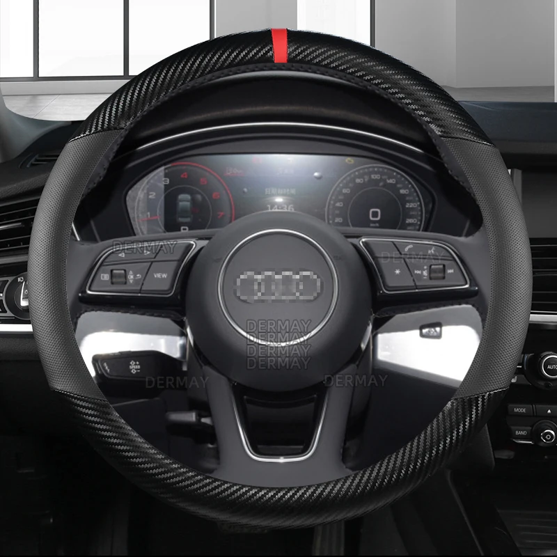 Автомобильные аксессуары из углеродного волокна и кожи не скользят для Audi A1 8X A2 A3