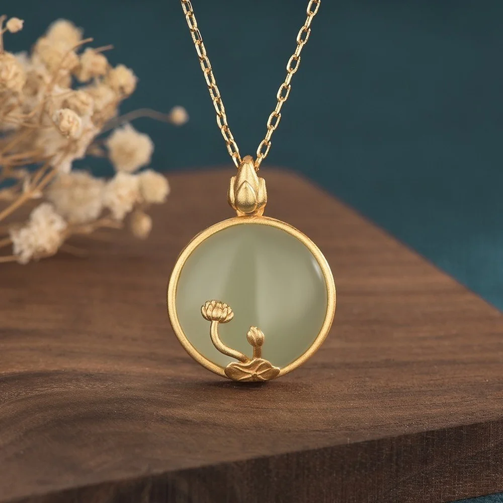 Round Sapphire Lotus Pendant Necklace for Women 2021 Aesthetic Chinese Retro Accessories Classic Luxury Jewelry Vintage Gift
Round Sapphire Lotus Pendant Necklace for Women 2021 Aesthetic Chinese Retro Accessories Classic Luxury Jewelry Vintage Gift