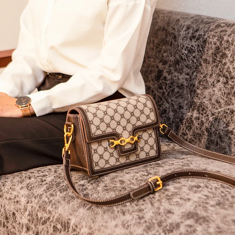 

Классическая клетчатая сумка через плечо для женщин, роскошные брендовые дизайнерские дамские сумочки из натуральной кожи, Sac De Luxe Femme Brand Cc