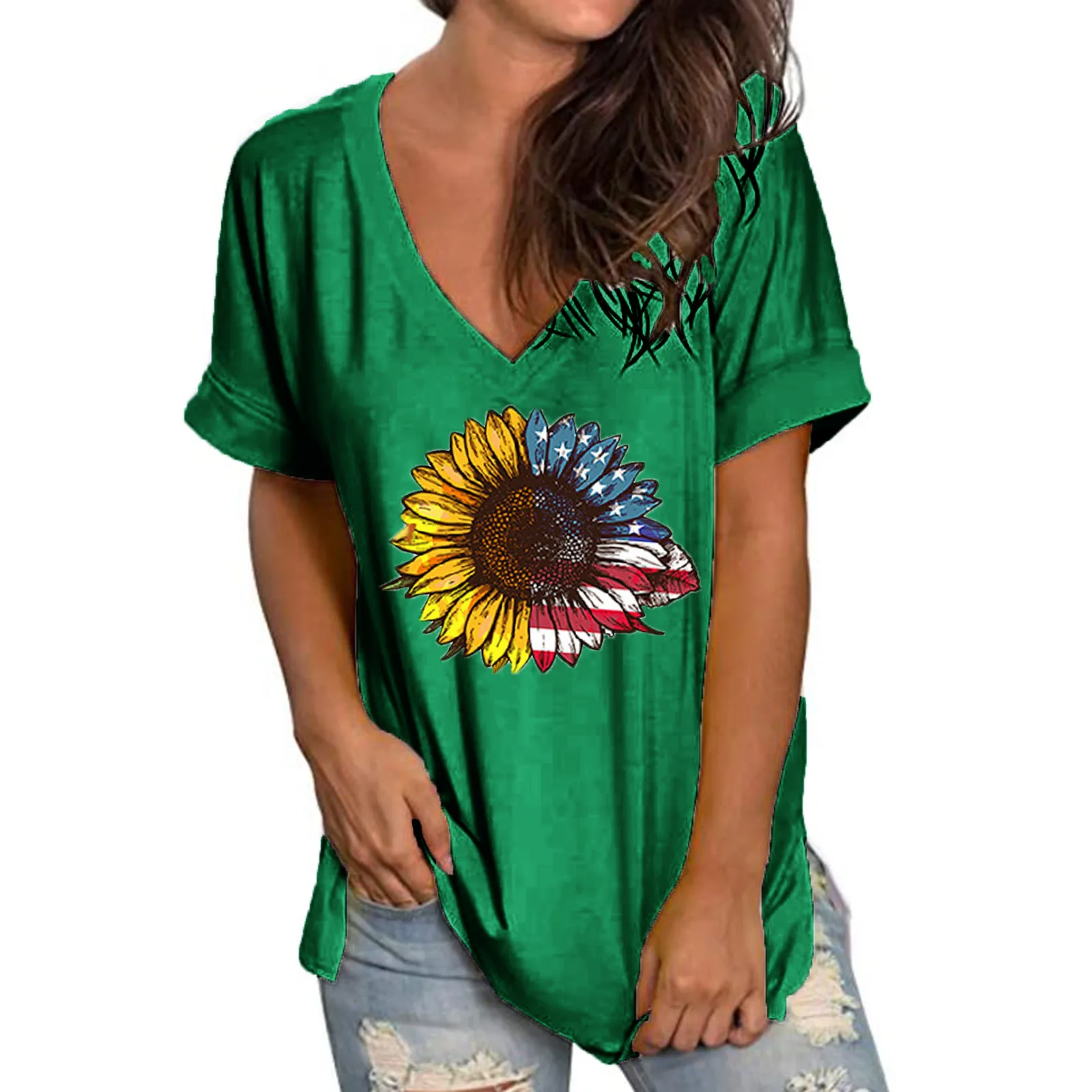 40# Graphic Blouse For Women V-neck Short Sleeve Top Female Floral Print Causal Summer Tops Harajuku Loose Blouses Blusas
40# Graphic Blouse For Women V-neck Short Sleeve Top Female Floral Print Causal Summer Tops Harajuku Loose Blouses Blusas