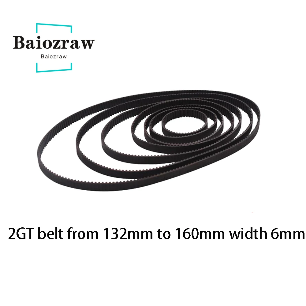 

3D Printer Parts GT2 6mm Closed Loop Rubber Timing Belt 132 134 136 138 140 142 144 146 148 150 152 154 156 158 160mm 2GT 1pcs