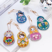Sale DIY 5D Diamond Painting Special Shaped Keychain Christmas Gift for Child Cartoon Bear Butterfly Owl Mosaic Art Pattern