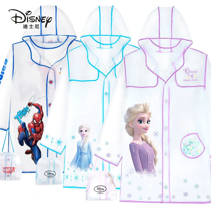 Disney Children's Raincoats Boys And Girls Kids Middle School Students Raincoats Big Brim School Bag Bit Transparent Poncho 
Disney Children's Raincoats Boys And Girls Kids Middle School Students Raincoats Big Brim School Bag Bit Transparent Poncho