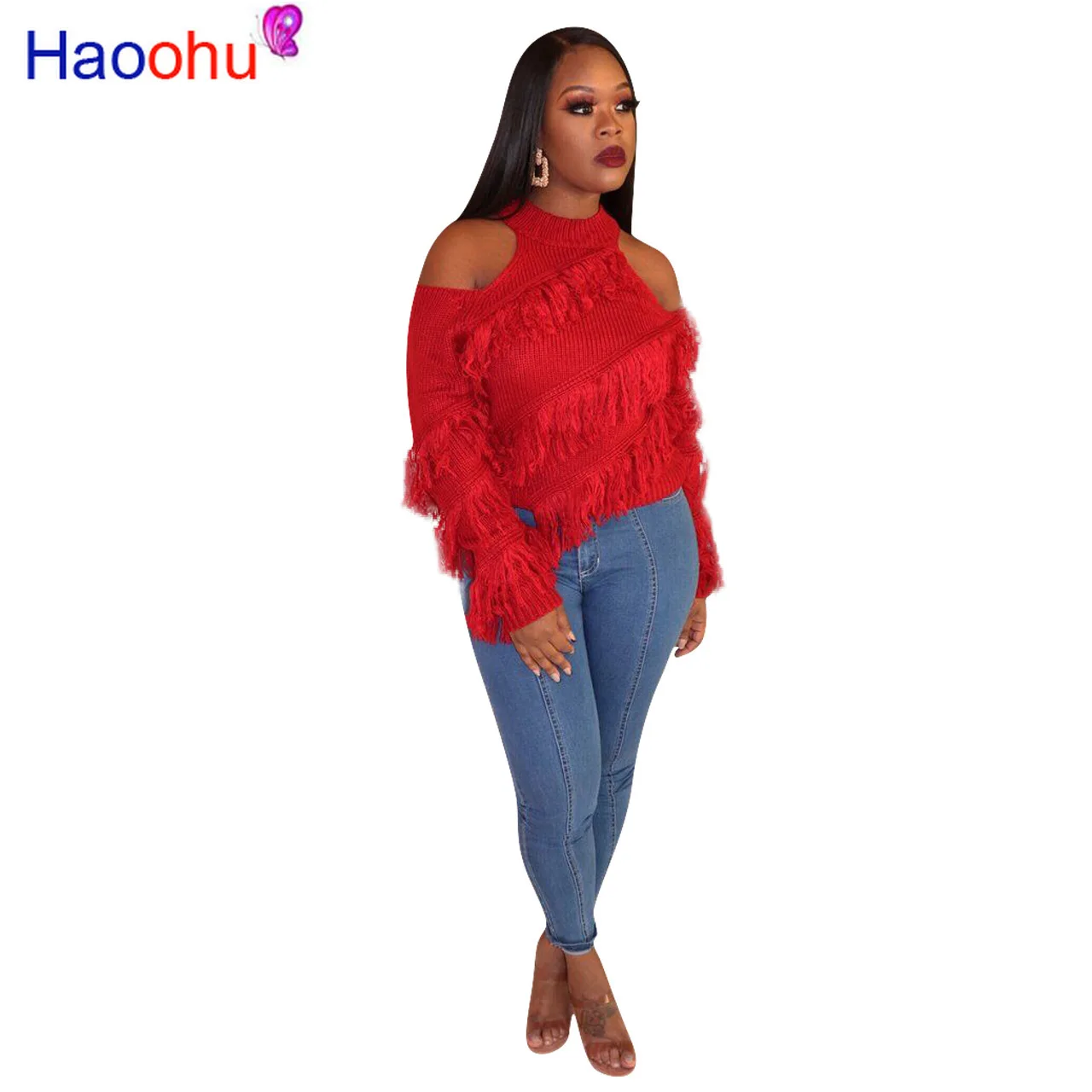 Sexy Tassel Knitted Sweater Women Fashion Spring Clothing Cold Shoulder Long Sleeve Pullover Jumper Oversized Sweater
Sexy Tassel Knitted Sweater Women Fashion Spring Clothing Cold Shoulder Long Sleeve Pullover Jumper Oversized Sweater