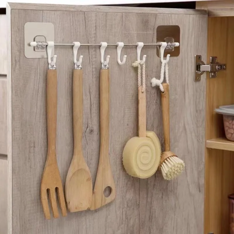 Kitchen Home Storage Organization Hooks Bedroom Hanger Clothes Hanging Rack Holder Hooks for Bags Towel Bathroom Six hooks
Kitchen Home Storage Organization Hooks Bedroom Hanger Clothes Hanging Rack Holder Hooks for Bags Towel Bathroom Six hooks