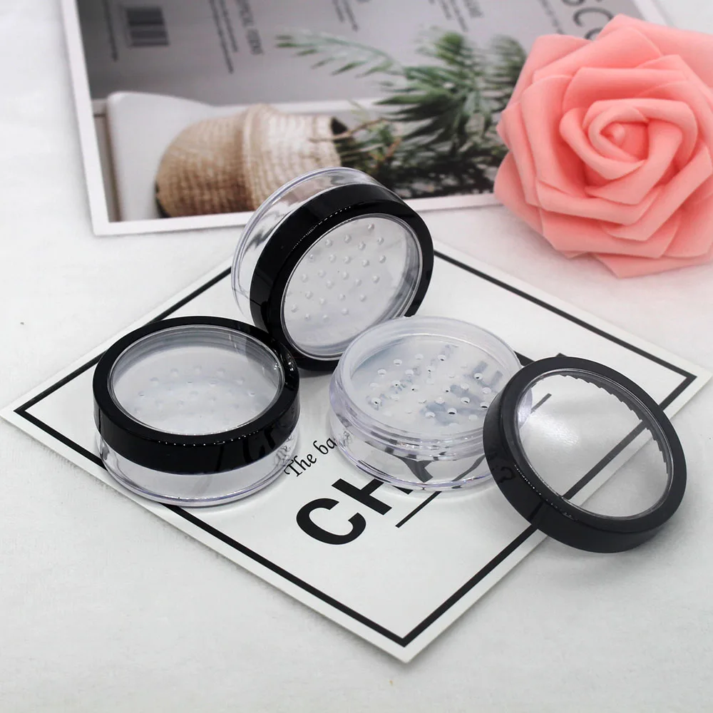 50 шт., прозрачный пластиковый контейнер для пудры, 15 г 
50 шт., прозрачный пластиковый контейнер для пудры, 15 г